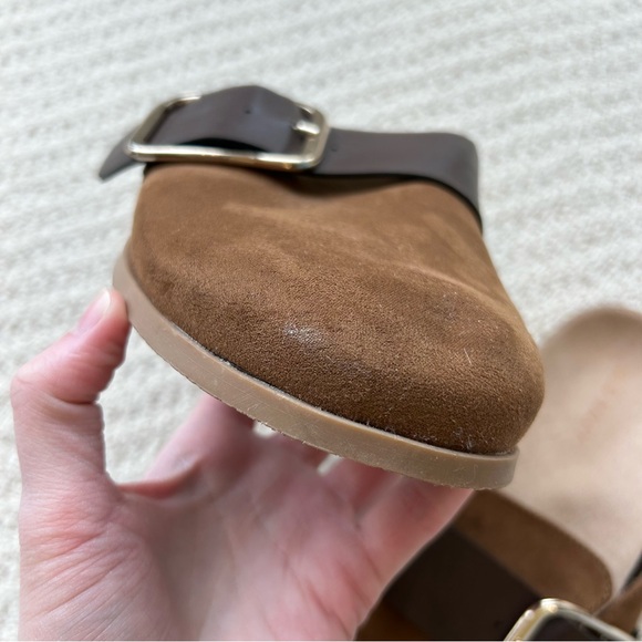 Old Navy Faux Suede Chestnut Clog Shoes Size 8 - Picture 7 of 11